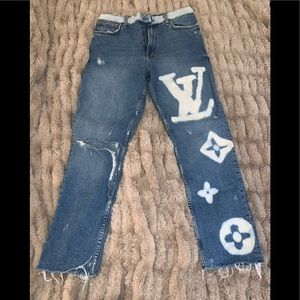 ZARA denim with LV pattern size 4